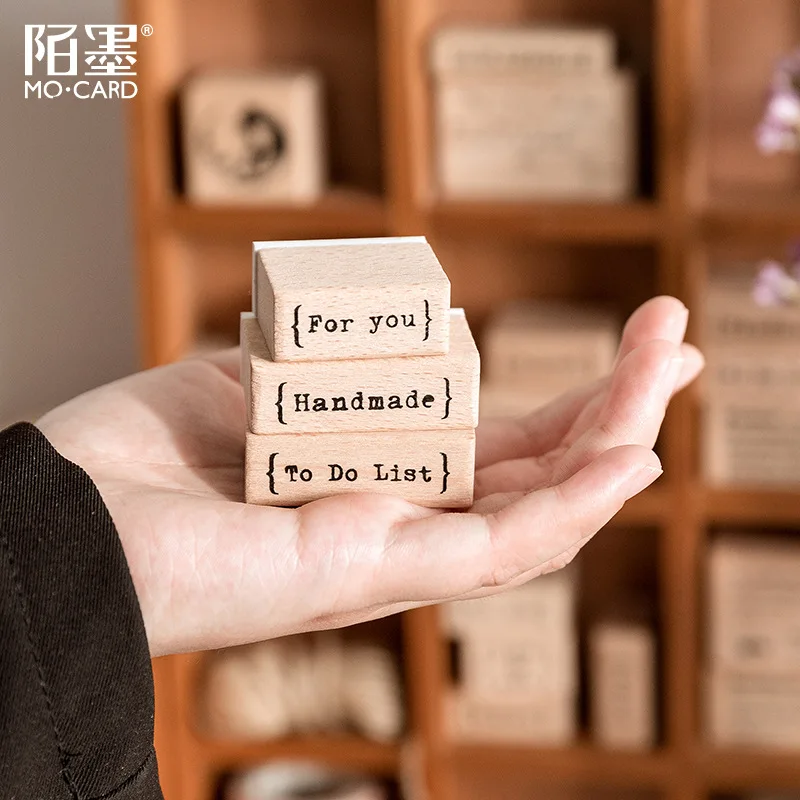 Винтаж английский фразу декоративные мусорные печать для журнала деревянные и