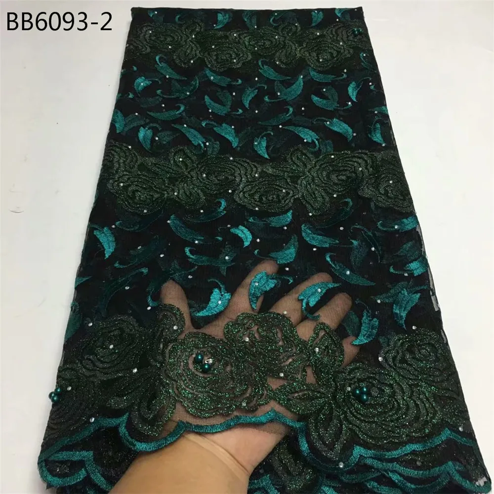 Good quality big pary polyester tulle net flower lace embroidered fabric lilac color - Цвет: 12