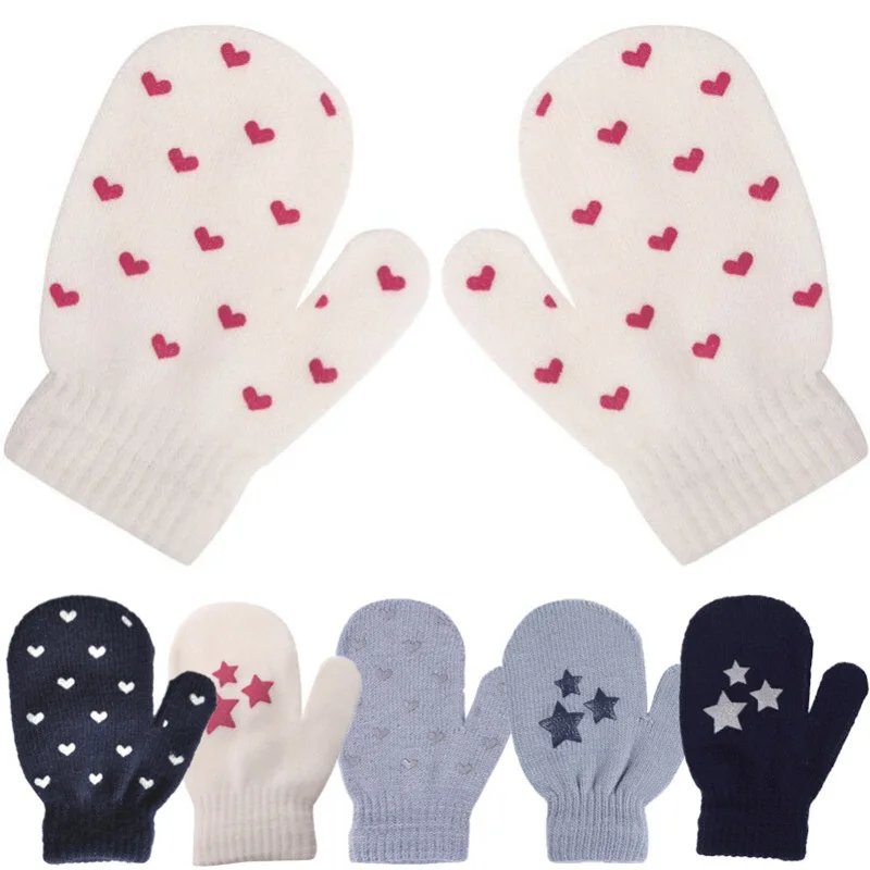 Зимние варежки для малышей детские перчатки мальчиков и девочек милые мягкие