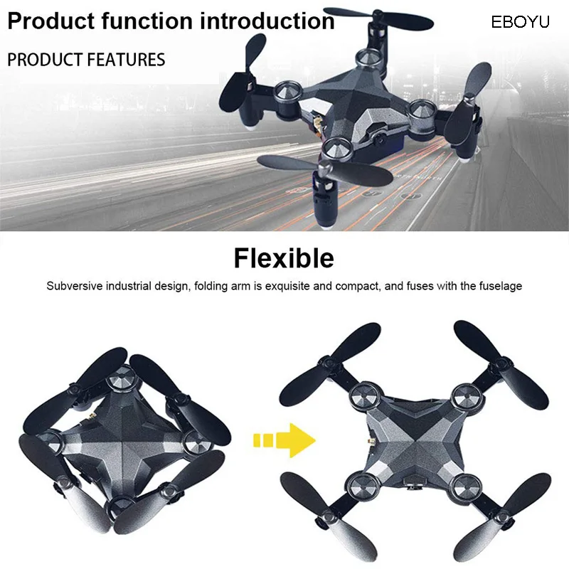 EBOYU DH120 2,4 г 4CH 0.3MP wifi FPV камера портативный Дрон RC Квадрокоптер чемодан стиль мини радиоуправляемое НЛО Карманный Дрон для детей RTF