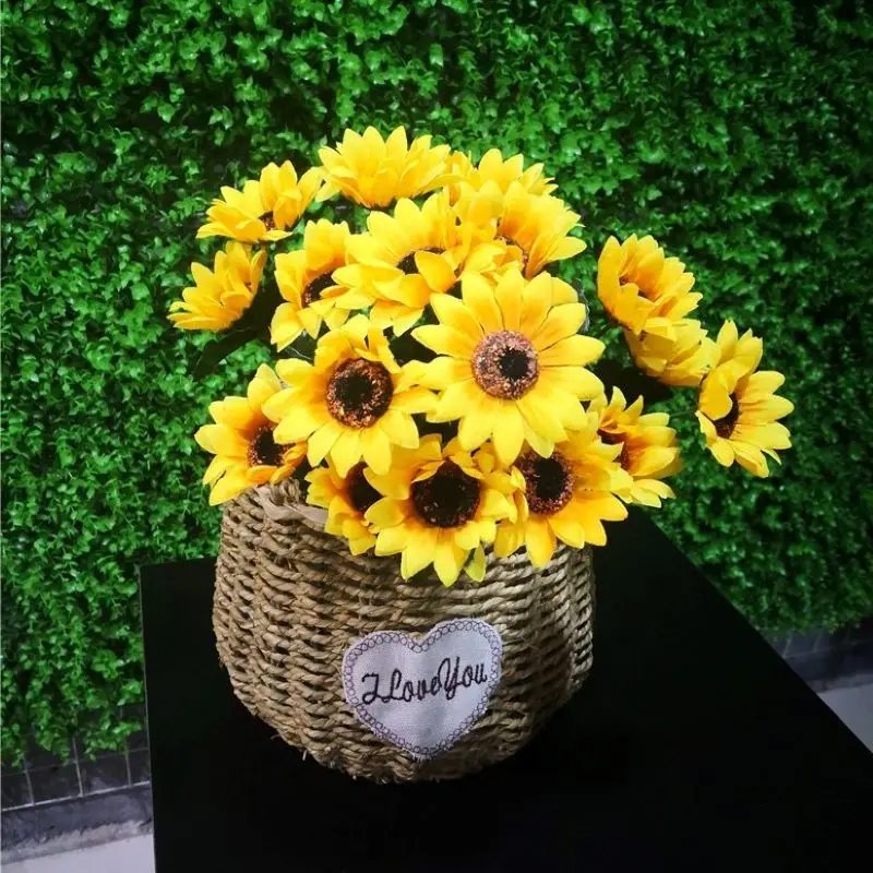 

1PCS Beautiful Silk Flower Sunflower Bouquets High Quality Artificial Flowers Home Garden Party Wedding Decorations