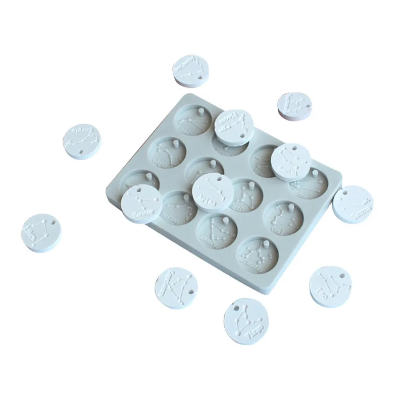 12 созвездий круглые бирки силиконовая форма для восковых планшетов