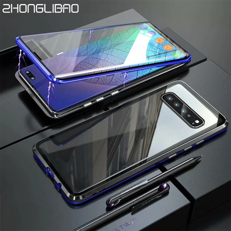 Магнитный металлический чехол для Samsung S10 5G S9 S8 Plus Note 9 8 A7 A9 2018 A50 A60 A70 A30 A80 2019