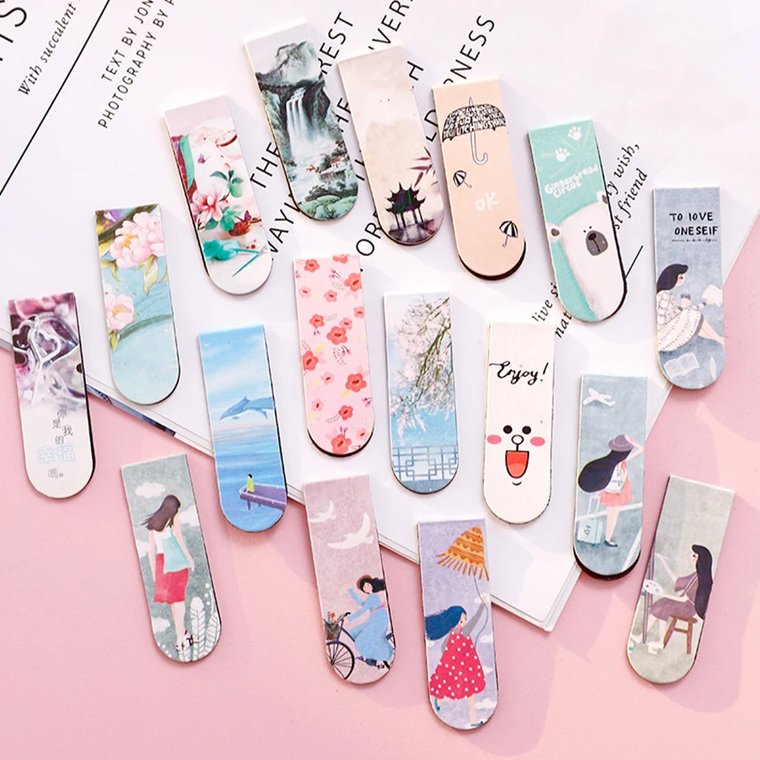 

5PCS/Lot Creative Magnetic Bookmarks 20 Pages Capacity Clip Flexible Magnetic Page Markers Learning Office Reading Stationery