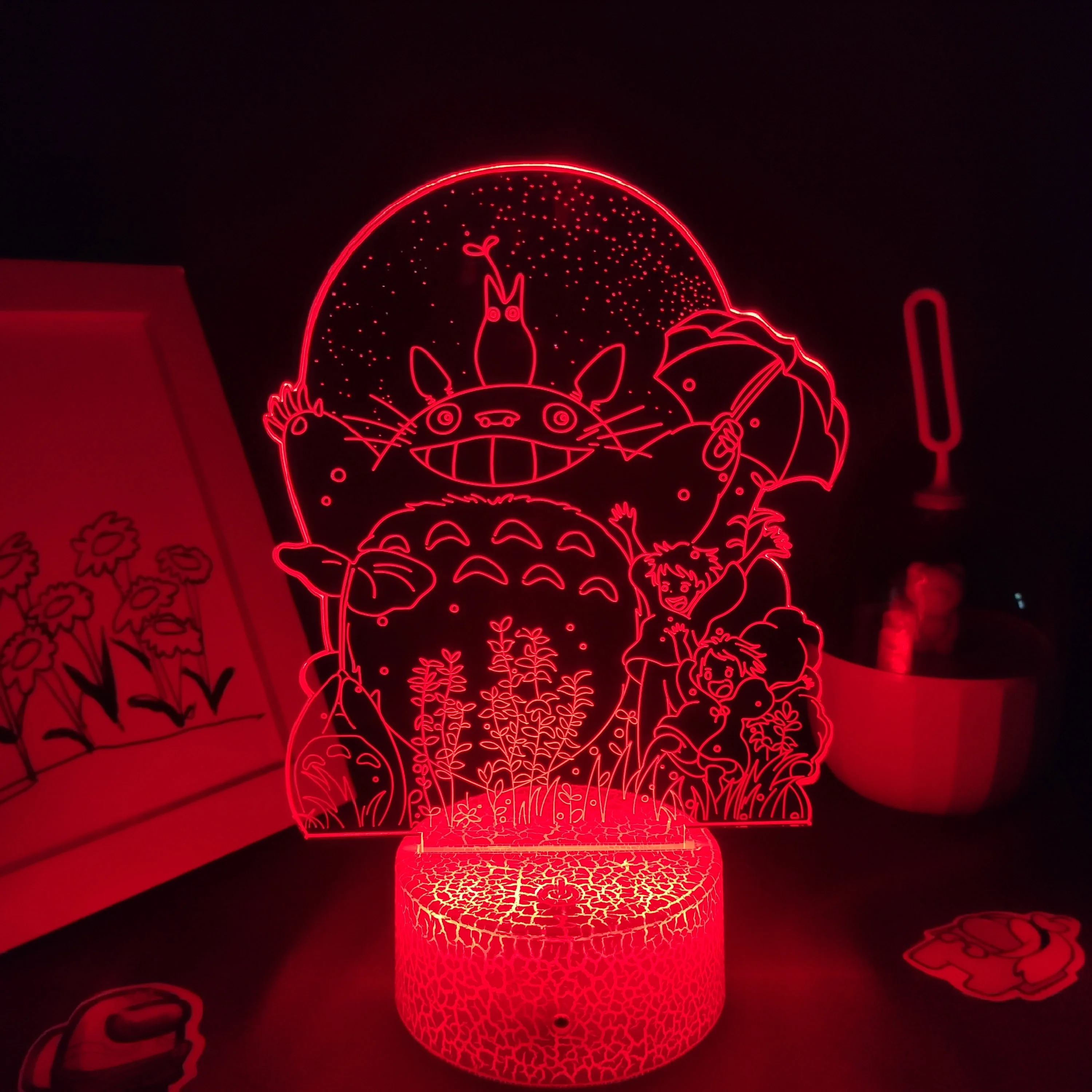 3D светодиодные ночники Мой сосед Тоторо с рисунком разноцветные манга подарки