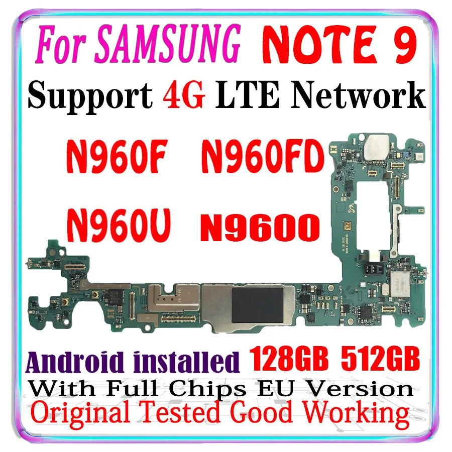 Материнская плата для Samsung Galaxy Note 9 N960F N960FD N960U N9600 512 ГБ оригинальная