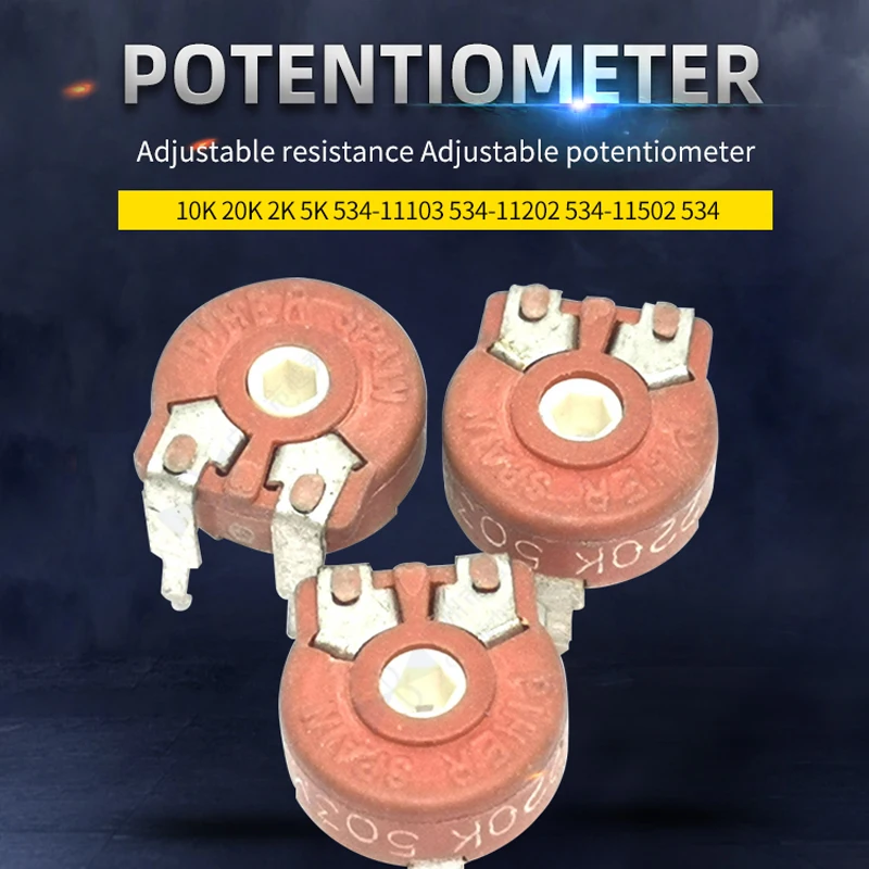 

50PCS Potentiometer PT10 220K503M 220K505M Horizontal Hexagonal Hole Potentiometer