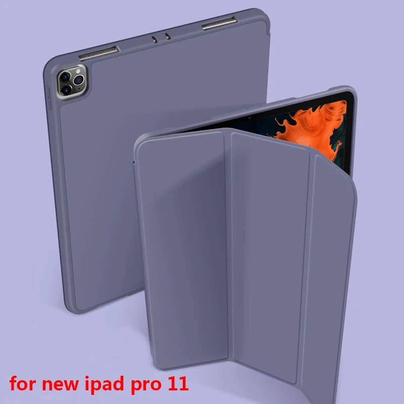 Новинка 2020 Чехол для IPad Pro 11 дюймов умный трехскладной мягкий чехол с