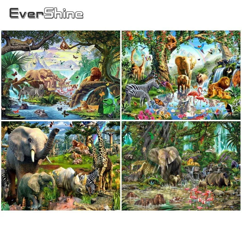 EverShine алмазная живопись картина Стразы с животными вышивка полноэкранная