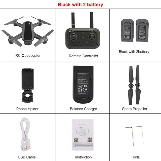 Black 2 Batteries JJRC X9 5G 1080P WiFi FPV Радиоуправляемый Дрон gps Бесщеточный Gimbal позиционирование потока высота удержания Квадрокоптер дистанционное управление вертолеты - Цвет: Black 2 Batteries