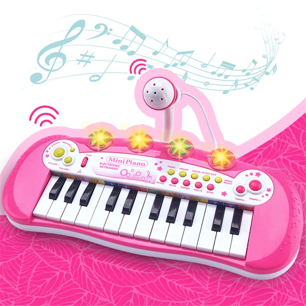 ילדים חינוכיים מוסיקלי פסנתר מיקרופון מכשיר צעצועי רב פונקצית אור מוסיקה שירה להעמיד פנים מוקדם Le