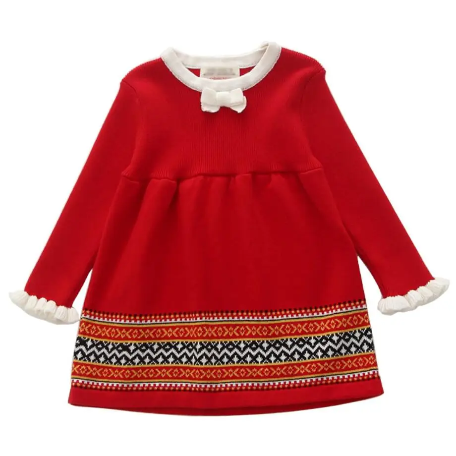 

Autumn Toddler Girl Dresses And Winter Knitted dress For Female Babies Infant Warm Dress Knitted Sweater Kids Dresses For Girls
