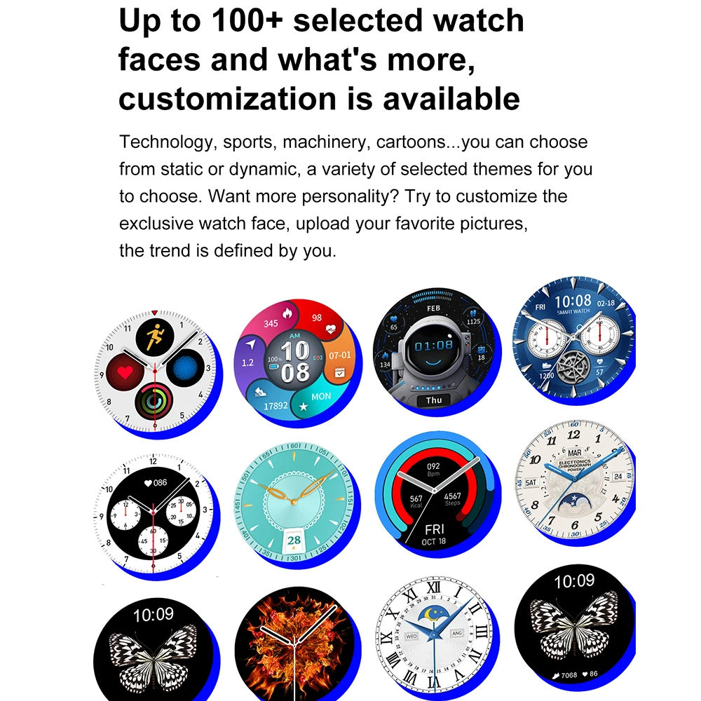 DT2+ Men Women Smart Watch BT Phone Dial Call Wireless Charging Password Protection P68 Waterproof Motion Tracker Smartwatch - купить по