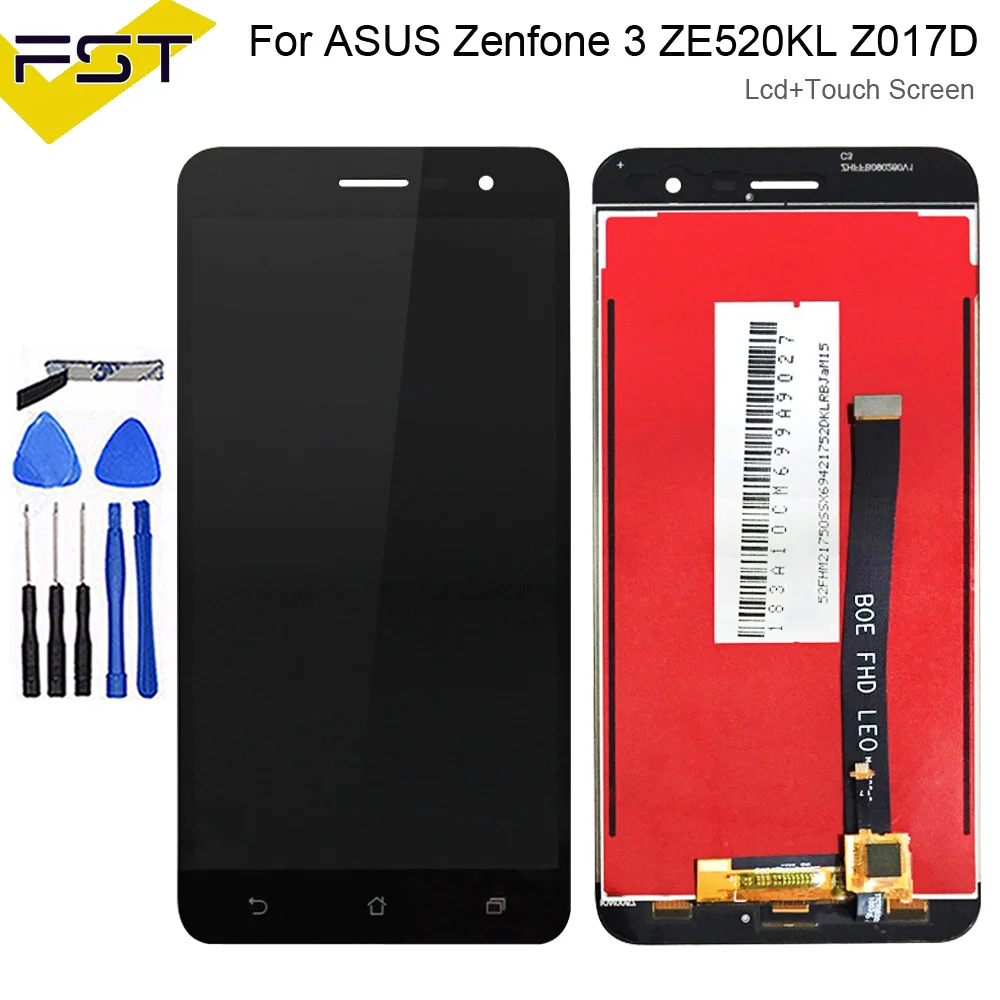 Для ASUS Zenfone 3 ZE520KL Z017D Z017DA Z017DB ЖК-дисплей Панель кодирующий преобразователь сенсорного экрана в сборе 1920*1080 Для ASUS ZE 520KL