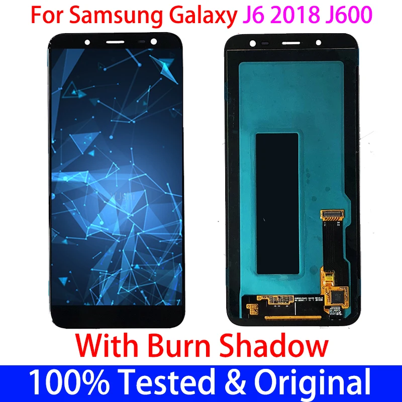 

Оригинальный Amoled ЖК-дисплей 5,7 дюйма для SAMSUNG Galaxy j6, J600, J600F, J600A, J600C, ЖК-дисплей, сенсорный экран, дигитайзер, сжигание тени J6 2018