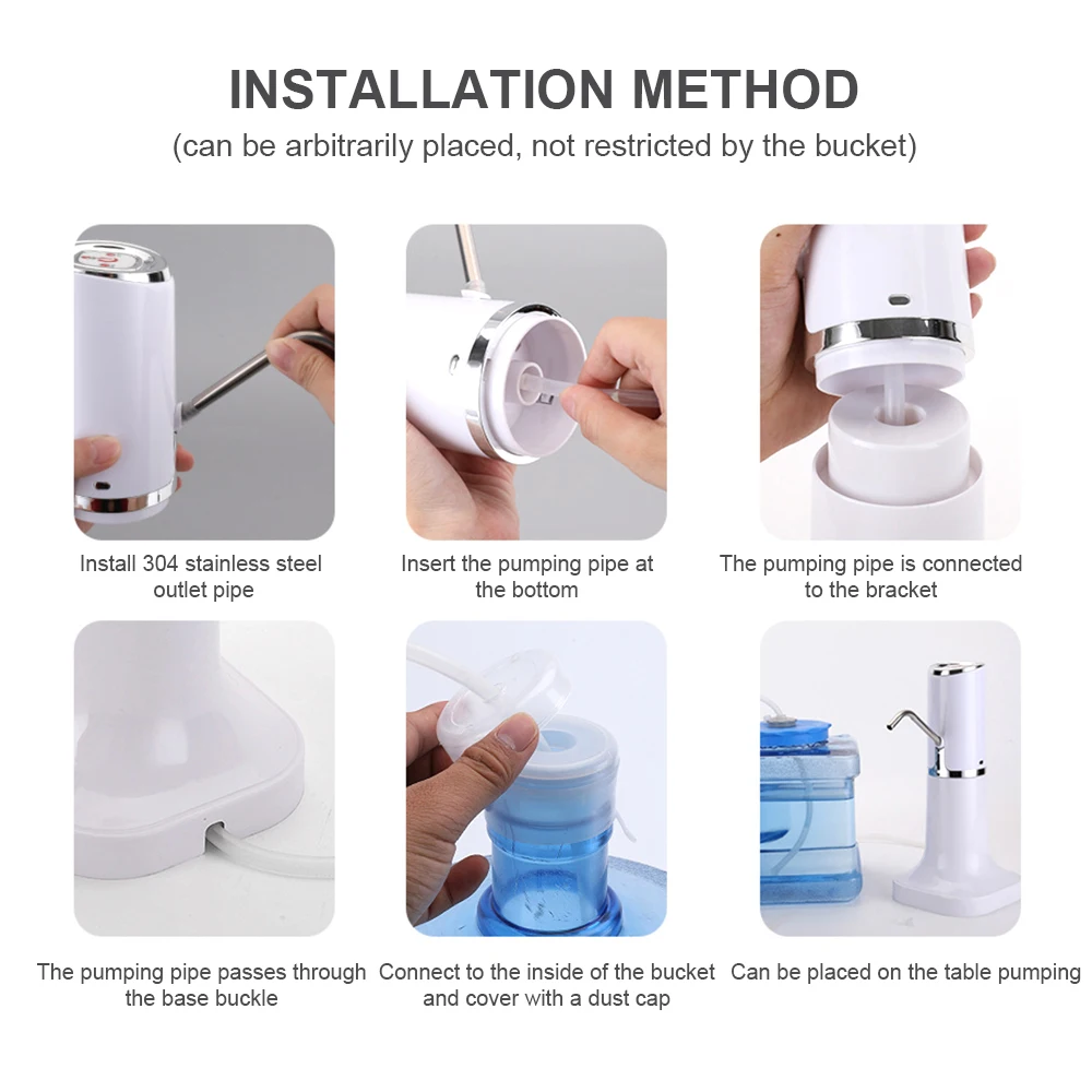 Электрический насос для бутылки воды USB автоматический питьевой портативный