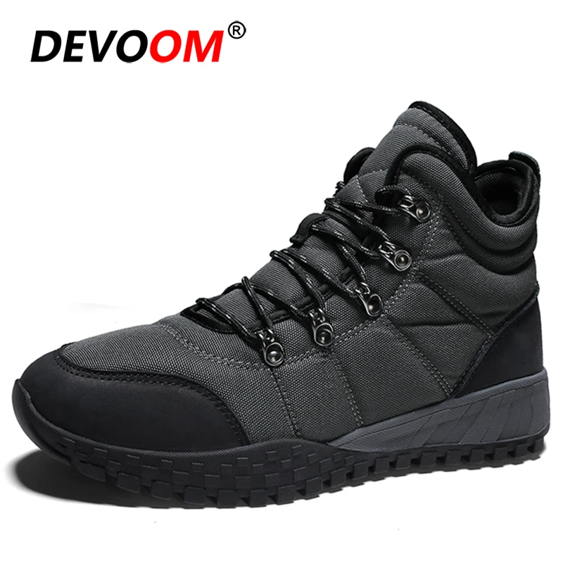 Мужские зимние походные ботинки теплые хлопковые водонепроницаемые кроссовки