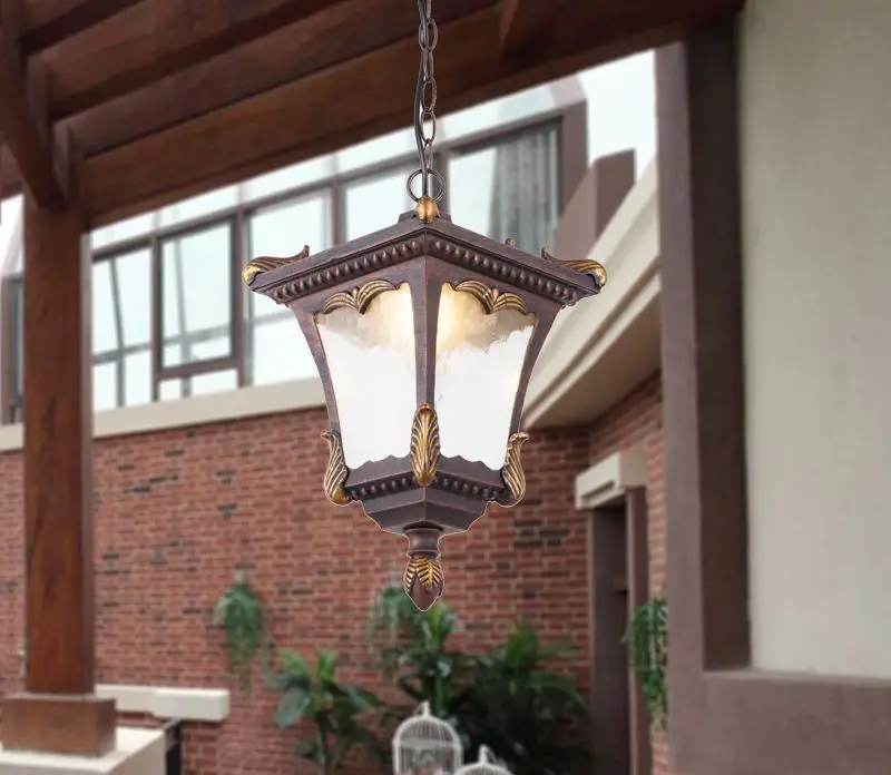 Chinese retro outdoor light waterproof balcony aisle lights courtyard outdoor waterproof LED chandelier