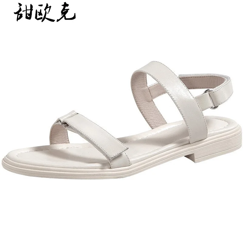 

2021 Fashion Women's Shoes Casual Comfortable Flat Shoes Open Toe Sexy Beach Shoes Summer Women's Solid Color Simple Sandals