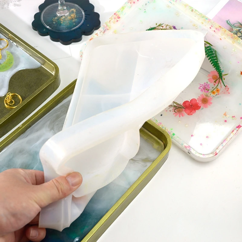 

Jewelry Storage Plate Dinner Dish Tray Casting Mold Large Plate Resin Casting Mo F3MF