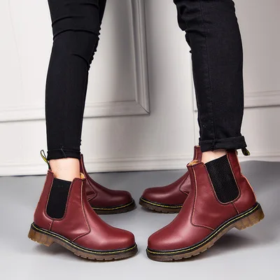 

boots lovers cowhide Polish Martin short boots fashion men help Chelsea boots British men's boots 2021 snow boots