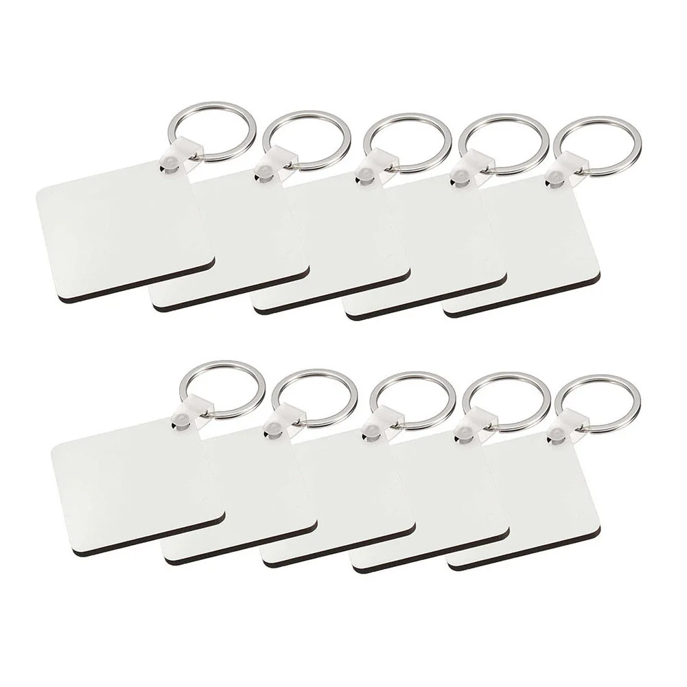 10 шт. квадратная пустая МДФ доска сублимационная печать брелоки для термопресс