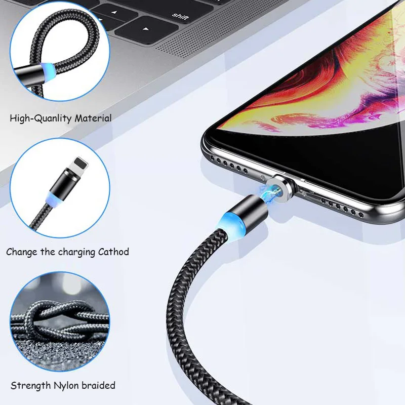 Магнитный кабель Garas Micro usb Type C для зарядки зарядный android micro usb|Кабели мобильных