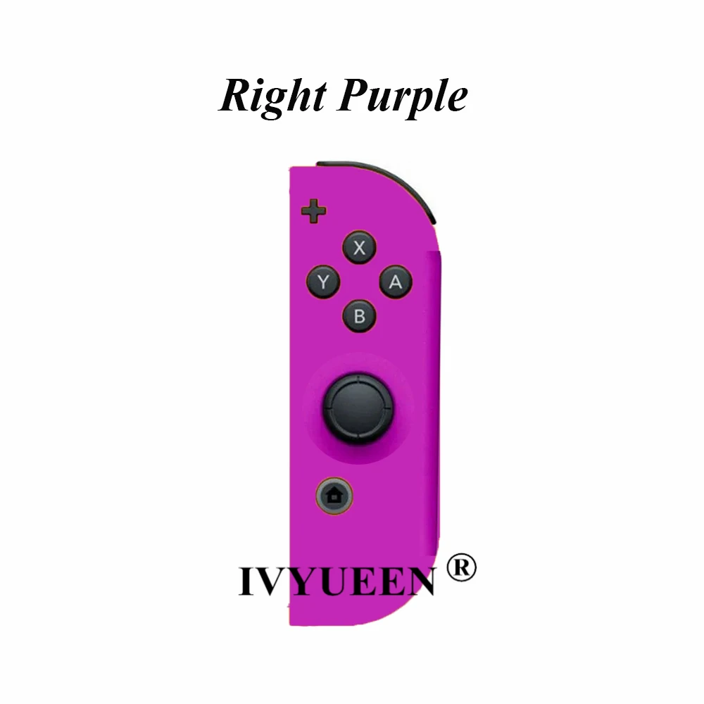 Right Purple Чехол-накладка IVYUEEN для Kind Switch NS Joy Con с корпусом, зеленый, желтый, розовый, левый/правый джойстик, чехол для контроллера, аксессуары для игр - Цвет: Right Purple