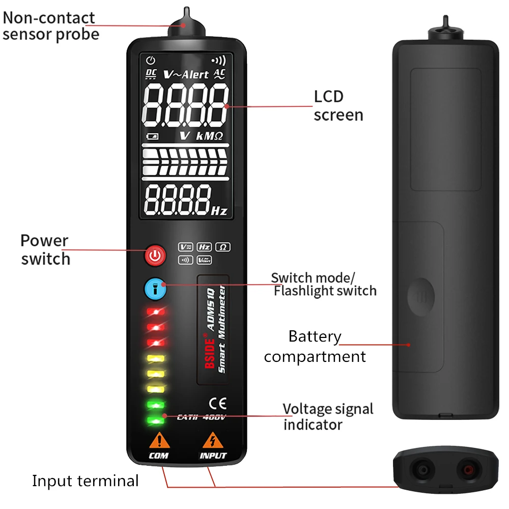 Умный Цифровой мультиметр BSIDE ADMS1A два режима функция True RMS ручной Универсальный