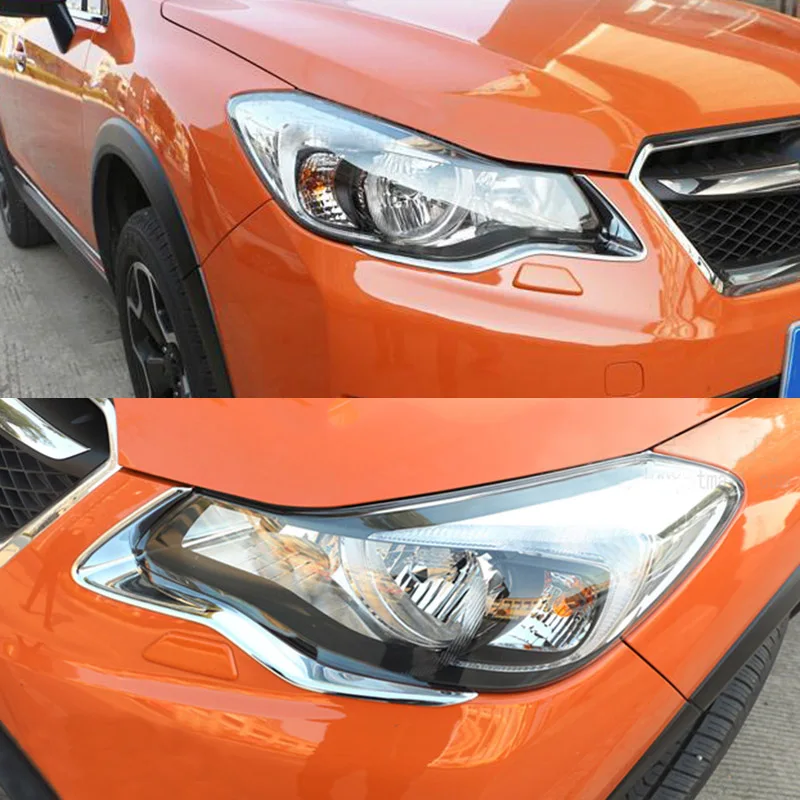 Для Subaru XV Crosstrek 2012 2013 2014 2015 спереди головной светильник лампы век хромированной