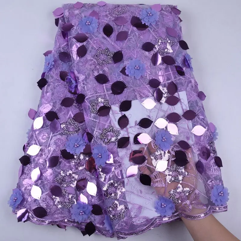 Новинка 2019 года тюль с 3D цветами и блестками нигерийская французская сетчатая