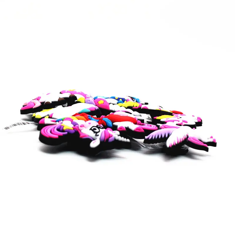 1pcs High Imitation Shoe Decorations Unicorn/Rainbow Horse/Pegasus PVC Shoe Buckles Charm Accessory fit Bracelets Croc JIBZ Kids