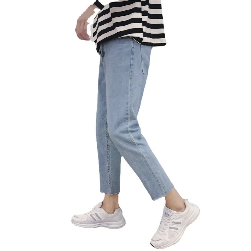 

Spring Ins Retro Raw-Cut Ankle-Length Jeans Men's Korean Youth Casual Straight-Leg Slim Fit Skinny Pants