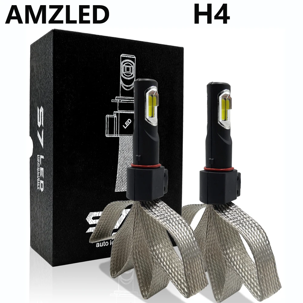 AMZLED H4/9003/HB2 светодиодные лампы для автомобильных фар серия S7 двойной