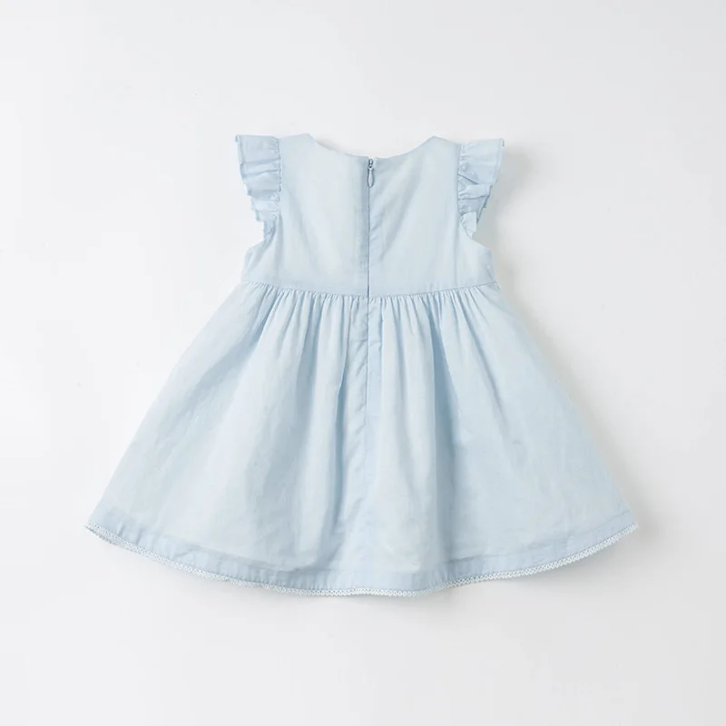 DB18108 dave bella summer baby girl's cute floral ruched dress children fashion party dress kids infant lolita clothes enlarge