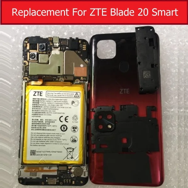 Фронтальная задняя камера с функцией громкости для смартфона ZTE Blade 20, динамик, звуковой сигнал, сканер отпечатка пальца, гибкая зарядная плата