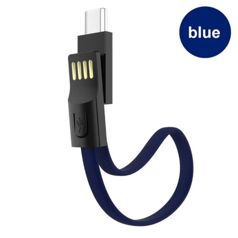 Blue usb кабель 3 в 1 Портативный брелок кабель usb type c Для iPhone 7 8 Huawei P30 Samsung S10 USB C быстрая зарядка зарядка для айфона - Цвет: Blue