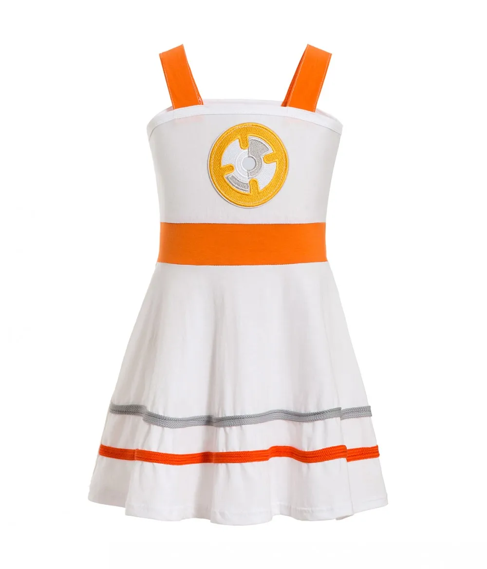 Звездный костюм «The Force Awakens» для Bb-8, платья для девочек, BB-8 костюм для детей, стразы, платье на бретелях