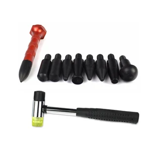 11 шт.компл. авторучка для разглаживания вмятин автомобиля инструмент для ремонта вмятин обратный молоток безпокрасочное устройство для удаления вмятин авторучка для разглаживания с 9 головками ремонтные комплекты