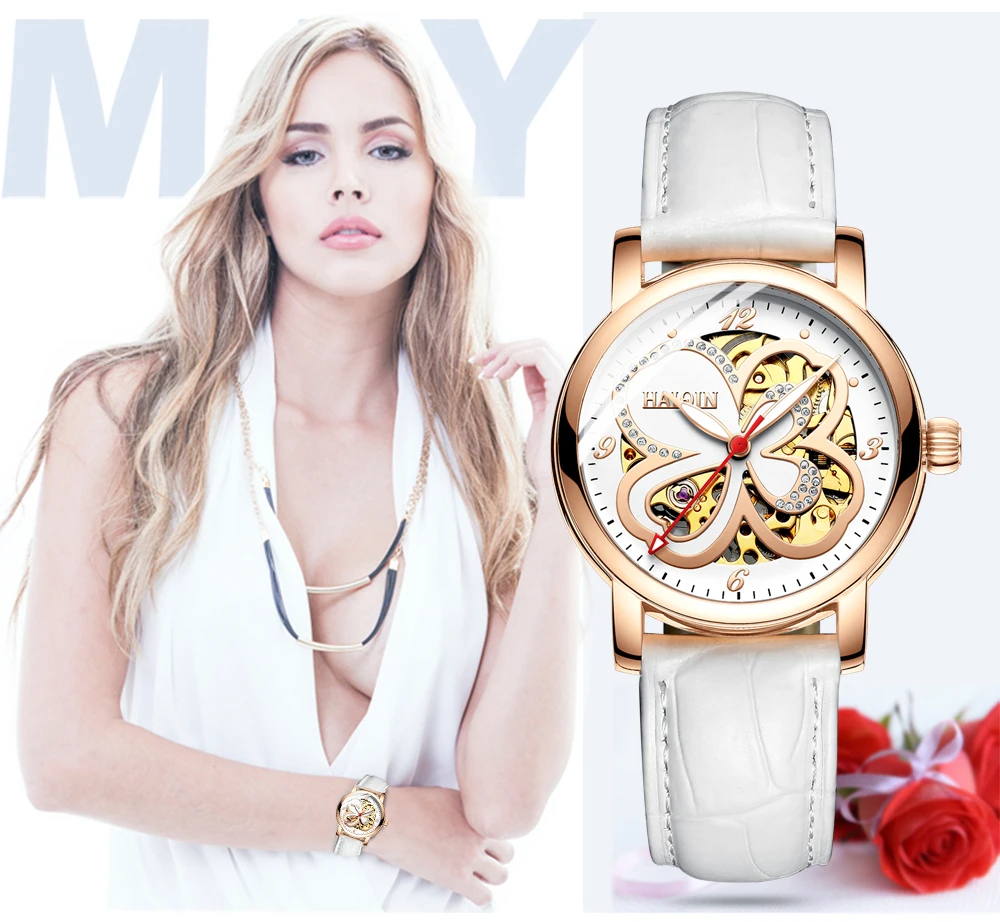 Новинка HAIQIN женские механические часы лучший бренд класса люкс женские наручные часы модные дамские часы Montre Mecanique Femme