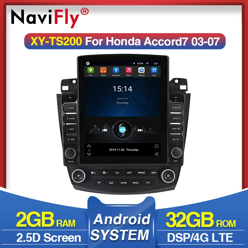 Navifly Tesla стиль для Honda Accord 7 см UC CL2005 2008 Android видео Автомобильный Радио