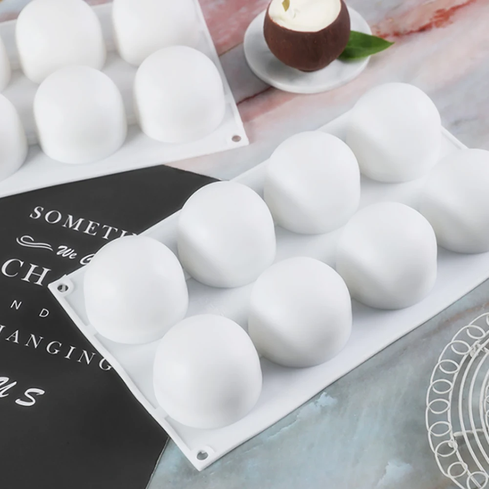

8 pcs Semi-circular Coconut Mousse Cake Mould Domestic Silicone Mold