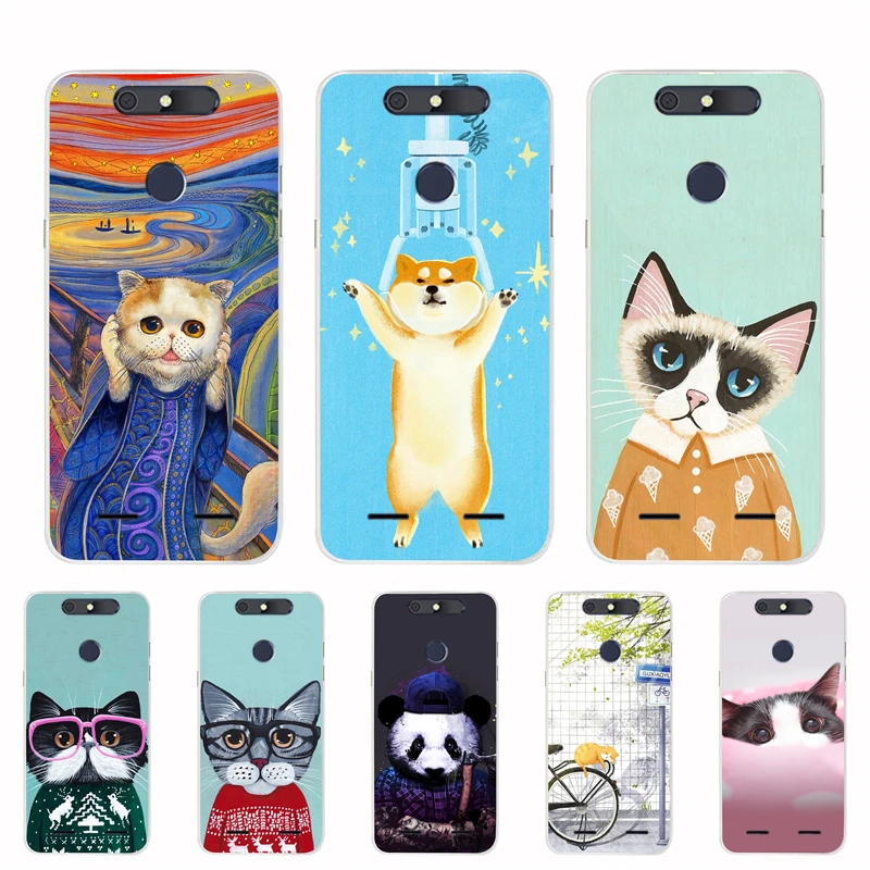 Чехлы из ТПУ для ZTE Blade V8 мини-Чехол силиконовый чехол с рисунком кота бампер мини 5