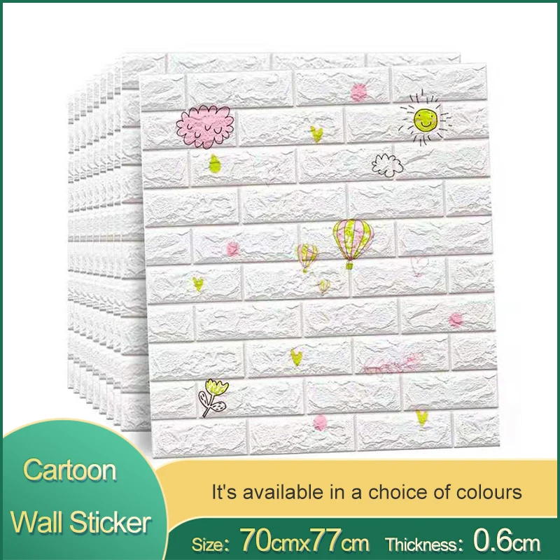 Настенные наклейки с мультяшными животными 3D кирпичи ПЭ пена для детской комнаты