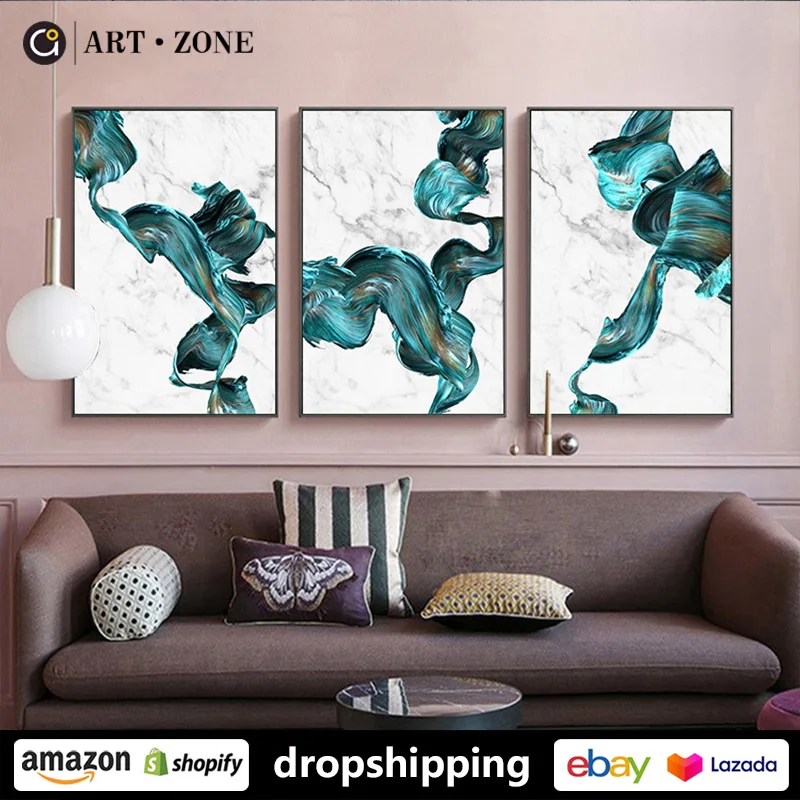 

ART ZONE Modern Abstract Ink prints Wall Art Canvas HD posters Artwork Living Room Home bedroom kitchen Nordic Decor Unframed