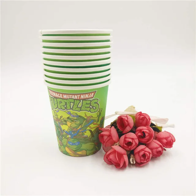 10pc Cup 20 шт./набор, подростковые вечерние салфетки с изображением черепашек-ниндзя, украшения для мальчиков и принадлежности для дня рождения - Цвет: 10pc Cup