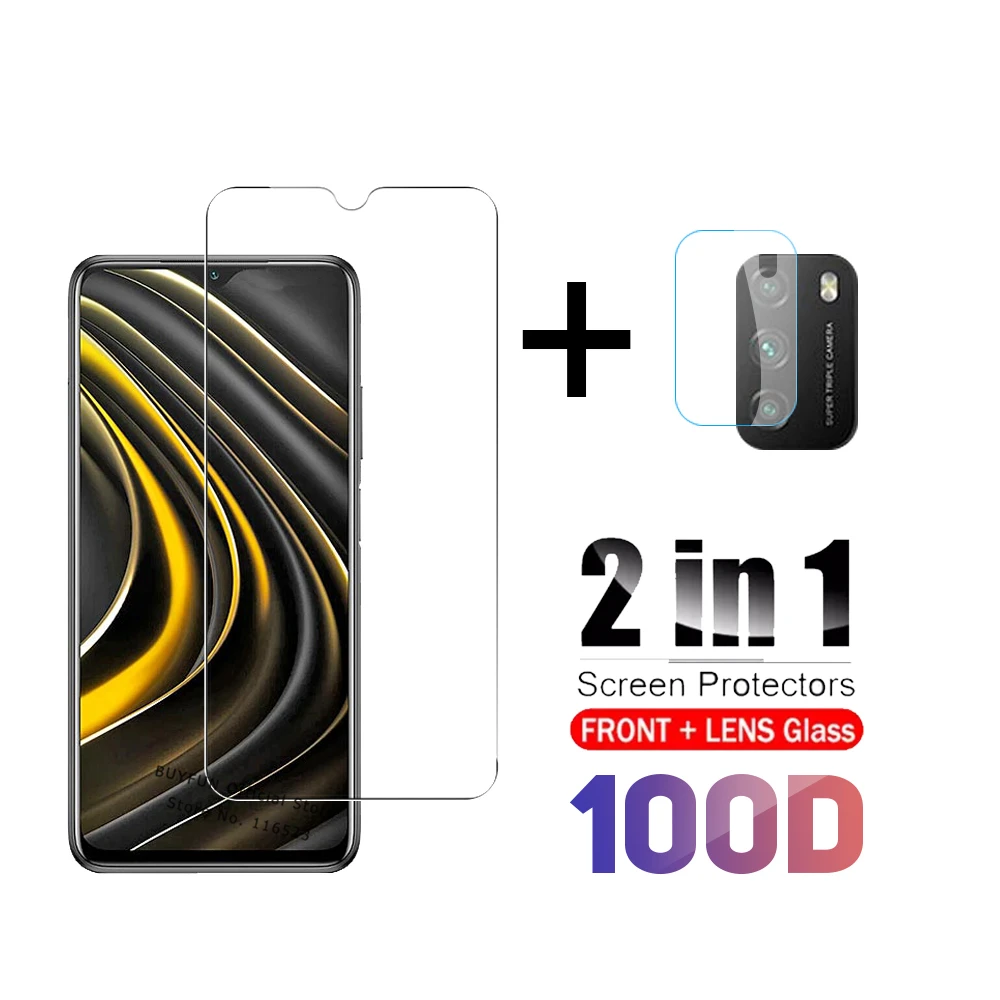 

Закаленное стекло 2 в 1 для объектива камеры Xiaomi Poco M3, Защита экрана для Xiomi Xaomi Poco M 3 M3Poco, защитная пленка