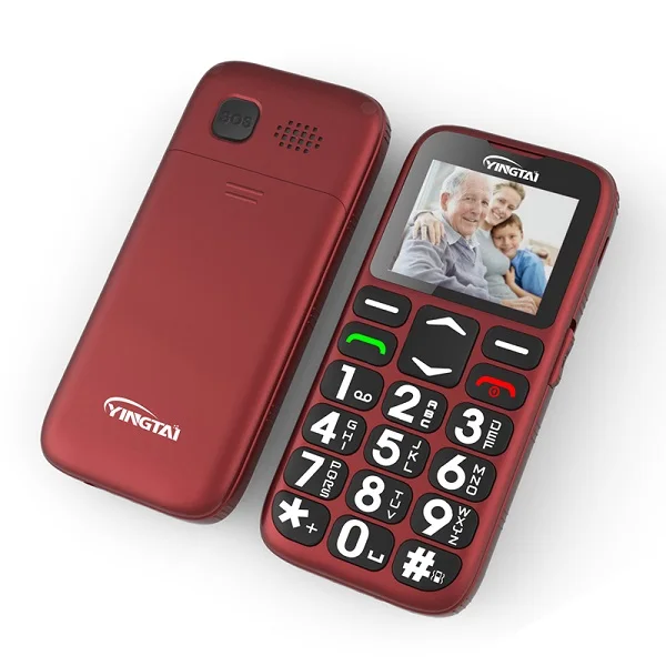 Красный YINGTAI Senior bar телефон без камеры большая клавиатура GSM мобильный телефон 2G мобильный телефон одна SIM FM SOS дешевая функция телефон MTK - Цвет: Красный