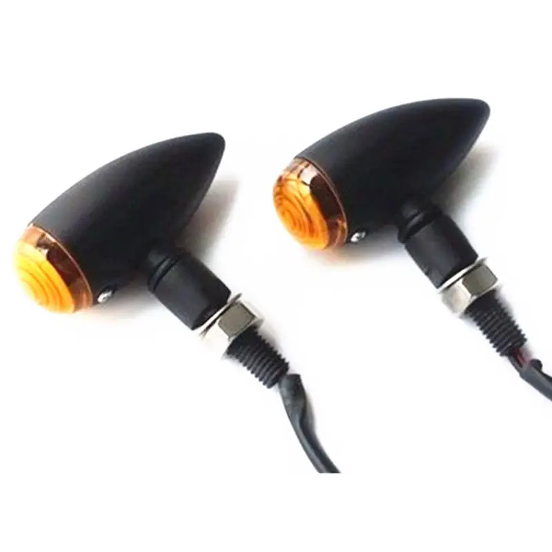 

Pair Mini Bullet Amber Motorcycle Turn Signal Indicator Lights For Harley Honda Shadow CB VTX Suzuki Yamaha Kawasaki
