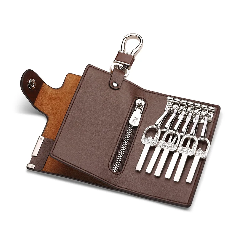 Car Key Wallet Luxury Brand Men with Hasp Genuine Leather Business Interior Coin Pocket Zipper Male Gift Design Slim Purse 2020